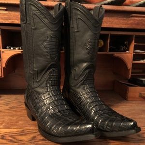 Yeehaw Cowboy Genuine Caiman Tail Cowboy boots Size 8EE